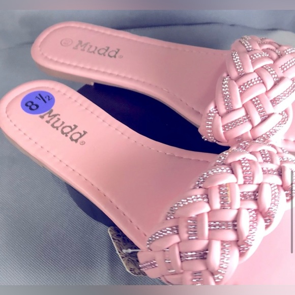 NWOB MUDD Pink With Diamond Woven Leather Squared Toe Slip On Size 8.5 - Picture 5 of 9